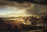 REMBRANDT Harmenszoon van Rijn Landscape with a Coach china oil painting reproduction